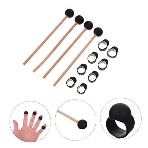 Juego de 12 piezas de accesorios para batería etérea: fundas para dedos ligeras para práctica con baquetas miniatura 4