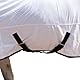 Gallopoff Fliegendecke für Pferde, atmungsaktive Sommerdecke mit UV-Schutz und Kratzschutz, mit verstellbarem Brustverschluss, Kreuzgurt und Beinschnüren Weiß 140 cm