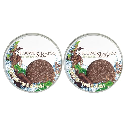 Champú En Barra Para Canas | Barra De Champú Orgánico Polygonum Multiflorum Rosemary | Jabón Cubierta Hidratante Para Cabello Brillante, 55 g (paquete de 2)