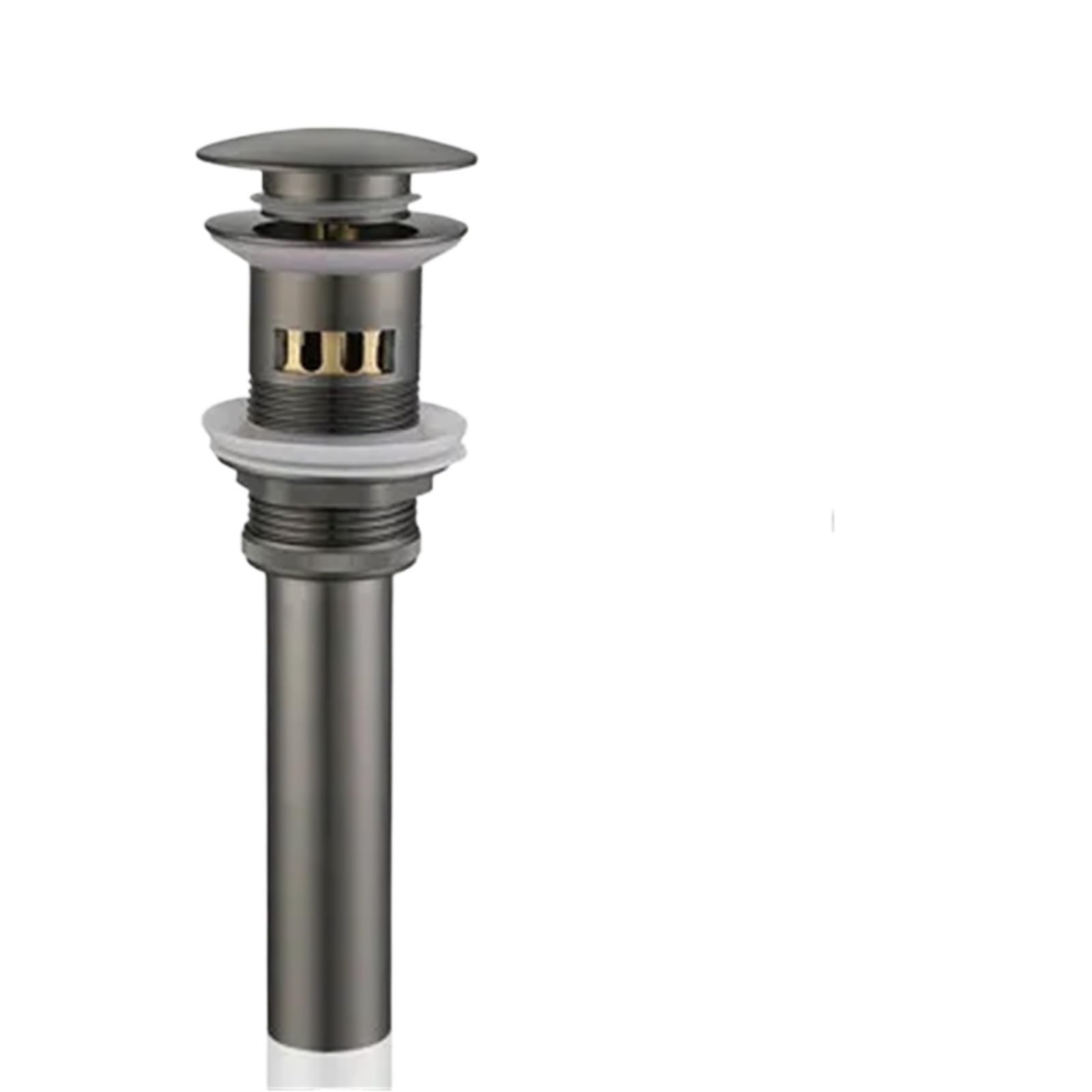 Rtbvghjik Grey With Gray Pop Up Drain Bathroom Sink Vessel Vanity Brushed Gold Solid Brass Assembly Replacement Kits Stopper, Flip Top, Overflow For Bathroom Sinks(Grey With)