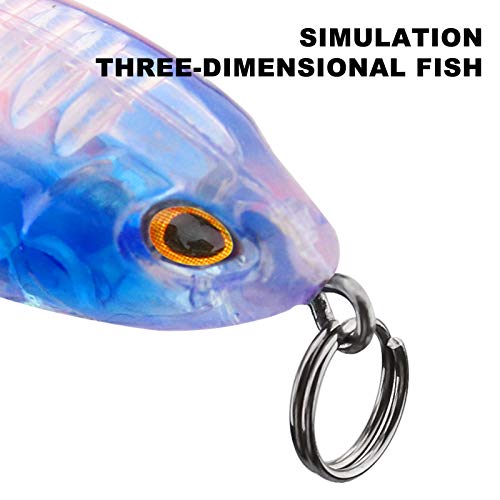 Iscas falsas, 5 peças/conjunto de 4,5 cm iscas artificiais biônicas de pesca com ganchos agudos afia