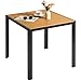 LIFERUN Gartentisch Aluminium, 75x75cm WPC Balkontisch Wetterfest, Quadratisch Terrassentisch, Esstisch Outdoor, Hitze- und Wetterbeständig, rutschfest- Teakbraun