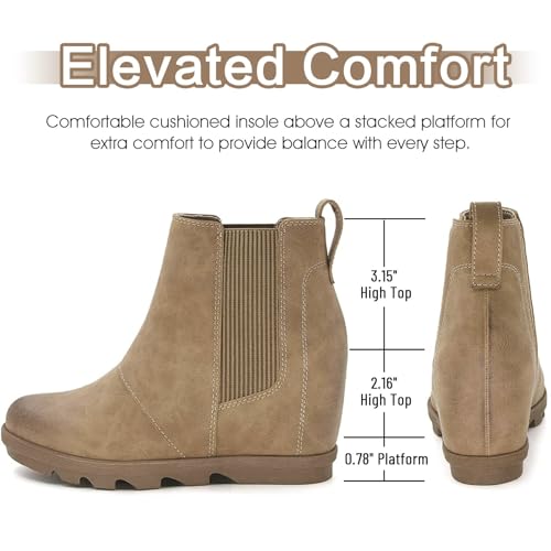 athlefit women39s wedge boots comfortable ankle wedge booties