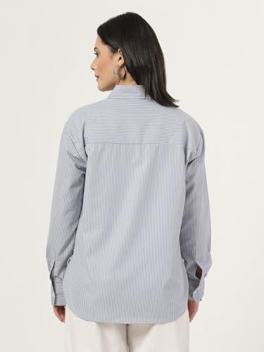 Image of Style Quotient Women Solid Smart Casual Oversized Polycotton Shirt