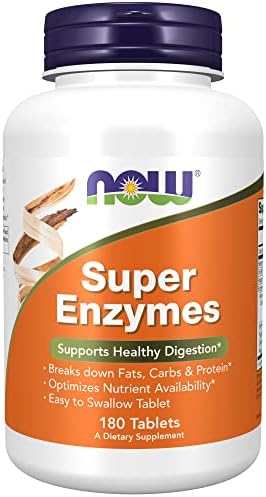 NOW Supplements, Super Enzymes, Formulated with Bromelain, Ox Bile, Pancreatin and Papain, 180 Tablets NOW Supplements, Super Enzymes, Formulated with Bromelain, Ox Bile, Pancreatin and Papain, 180 Tablets