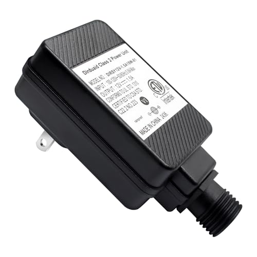 Image of Dirduaid LED Transformer 12V 1.5A LED Controller Class 2 Power Unit, IP44 Low Voltage Transformer US Plug for Christmas Light, String Light (12V18W)