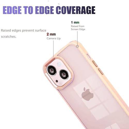 Image of mobistyle Designed for iPhone 13 Pro Back Cover, Enhanced Metal Camera Guard Shockproof Back Cover Case Compatible with iPhone 13 Pro (Polycarbonate | Pink)