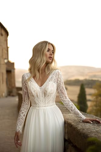 Lace Wedding Dresses for Bride 2025 Long Appliques Mermaid Simple Boho Beach Bridal Dresses for Women3