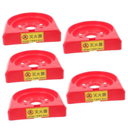 Uonlytech 5 Ganchos De Base Para Boquillas De Cocina Soporte Para Fregona Soporte Para Pulir Mangueras Extintores Percha De Inspección De Aire Plástico Rojo