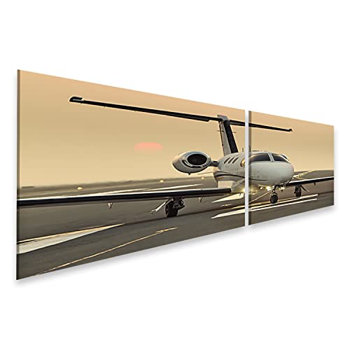 Impression sur toile jet de départ et soleil couchant islandburner pour décoration murale