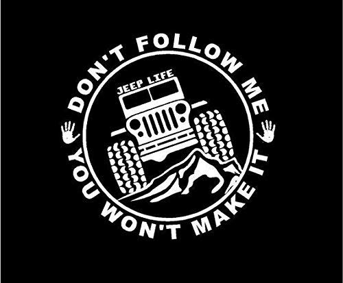 Dont Follow You Wont Make It Offroad Logo Stickers Mahindra Thar Gypsy Bonnet Hood Sides Vinyl Decals AR36 L x H 16.00 cm x 16.00 cm Pack of 1