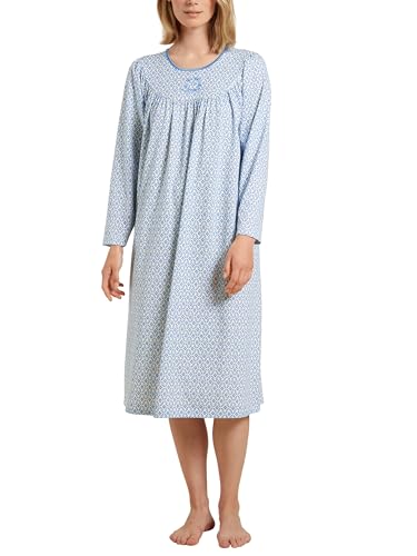 Image of Calida Women's Soft Cotton Nightgown - Classic Long-Sleeved Summer Nightdress, 100% Soft Cotton, 47 in