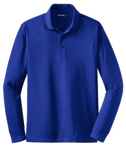 SPORT-TEK Men's Long Sleeve Micropique Sport Wick Polo L True Royal