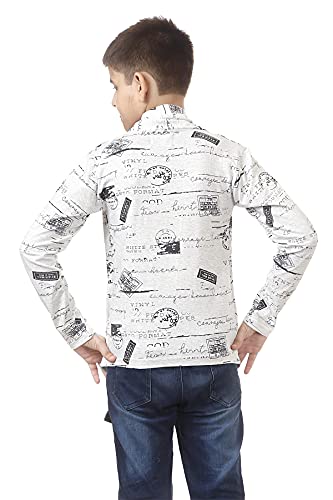 Image of Boys Full Sleeve Cotton Black Printed T-Shirt with Attached Yellow Jacket Shrug Look Smart and Comfortable for Any Casual and Festive Purpose
