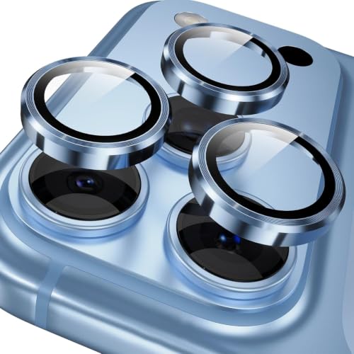 Image of Vmobite Camera Lens Protector for iPhone 18 Pro & iPhone 18 Pro Max, 9H Tempered Glass Camera Lens Guard with Titanium Alloy Ring, Full Coverage, Anti-Scratch, HD Clear, Case Friendly, Blue
