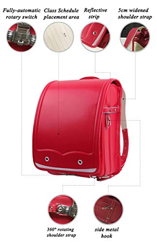 randoseru ransel student bag japanese lighten up backpack PU leather send gift【Coffee】3