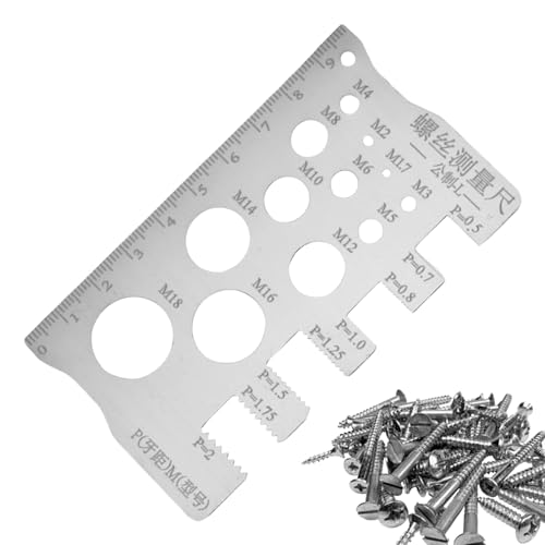 Djowyh Misuratore di Filettatura - Strumento Di Verifica In Acciaio Inossidabile,Misuratore del Passo delle Filettature - Per Uso Industriale E Domestico In Riparazione Filettature