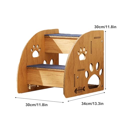 Escaleras para perros para cama alta que evitan caídas con peldaños de madera seguros 6