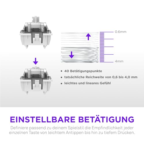 Function Elite MiniTKL Tastiera da gaming magnetica RGB – Azionamento regolabile –interruttori effetto Hall a doppia guida – attivazione rapida – polling a 8K – DE-ISO – Nero - Tastiera gaming - Immagine 8