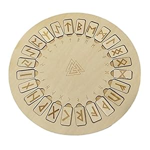 Runas de madera Tablero grabado de adivinación Wiccan Símbolos