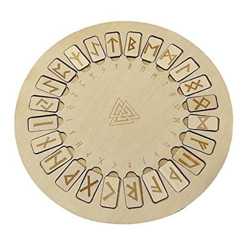 Runas de madera Tablero grabado de adivinación Wiccan Símbolos