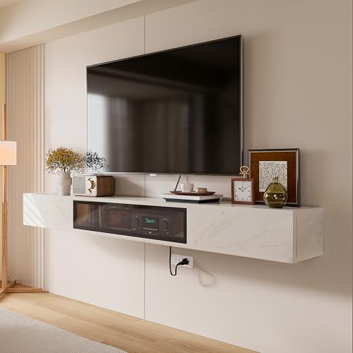 Meuble TV flottant pour masquer les câbles et ranger le salon - 2