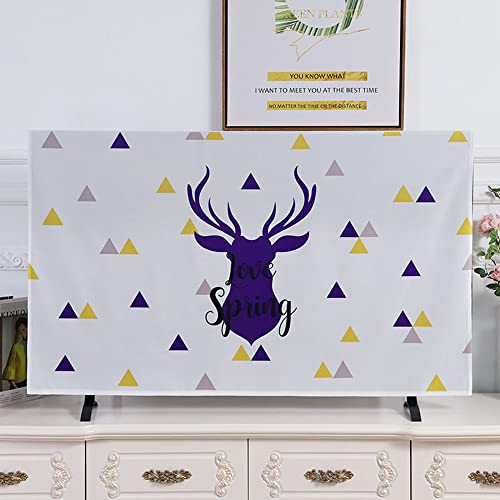 ZHDBD Indoor TV Cover Cloth, Dust-Proof Polyester Fiber Art Printing TV Screen Protector Cover, for 32 to 70 inch, LCD, O Smart TV/C/40in