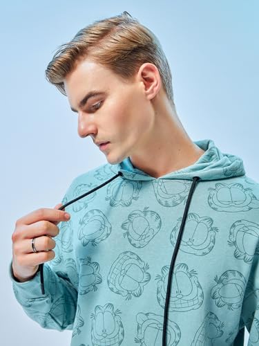Image of Bewakoof Men's Cotton Blend Official Dc Merchandise Graphic Printed Oversized Fit Full Sleeve Terry Hoodies