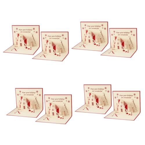 Carte de vœux Noël 3D pour papa pour embellir vos cadeaux de fin d'année en lot de 4