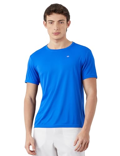 Image of Amazon Brand - Symbol Men's Solid Active Regular Fit Sports T-Shirt | Round Neck | Half Sleeve (Available in Plus Sizes)