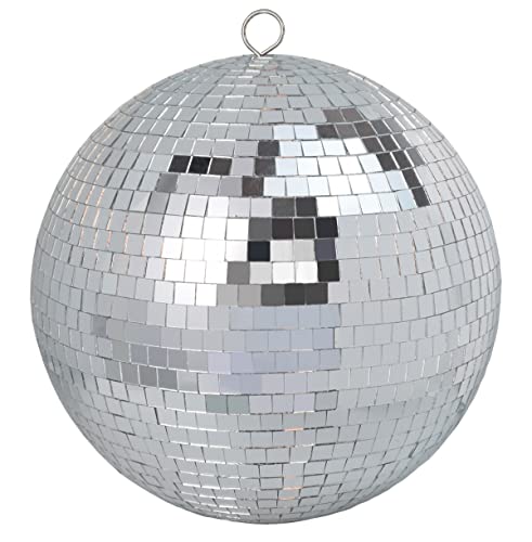 25 cm spegel-discokula perfekt för en fest eller DJ ljuseffekt jul (25 cm, silver)