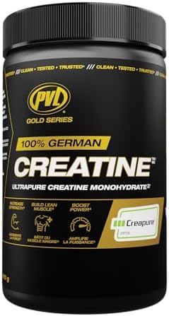 PVL Creapure Creatine Monohydrate Powder – 100% Pure Micronized Creatine Supplement for Women & Men, Unflavoured, Informed-Choice Tested, 82 Servings, 410g