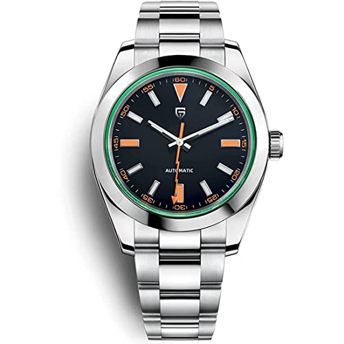 Pagani Design Mechanische Uhr Herren Luxus Automatikuhr Wasserdicht 100 Zeiger NH35A Edelstahl beschichtet Saphirglas Mechanische Uhr 40 mm 1733 (Schwarz)