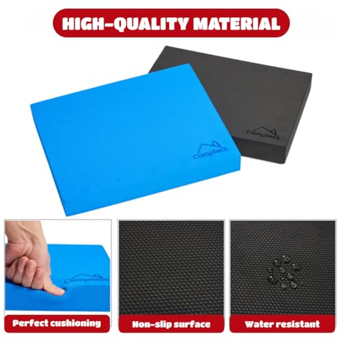 CampTeck U7340 Schaumstoff Balance Pad - Leicht und rutschfest für Stabilität, Kraft, Yoga-Unterstützung und Core-Training - Schwarz - L - 40 × 33 × 5 cm