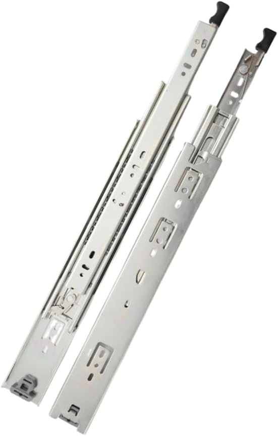 Heavy Duty Ball Bearing Drawer Slides, Side Mount, Steel Construction, Full Extension, 1 Pair (51mm with Lock Heavy Slides, 16 inches=40cm)