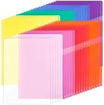 A4 Clear Plastic Folders, 42 Pcs Colours Plastic Wallets for File Paper Cover, A4 Sleeves Wallets for Protection Files, Clear Side Cut File Cover for Work, Report, Project, Presentation