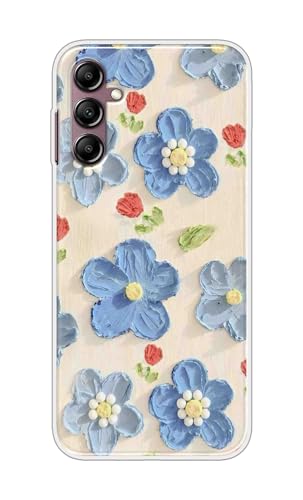 Image of COBERTA Printed Back Cover for Samsung Galaxy A14 Back Cover Case - Pastel Blue Flowers Floral for Girls Stylish Design D16687