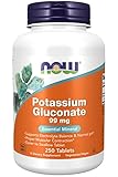 Now Foods Potassium Gluconate (Kaliumgluconat), 99mg, 250 vegane Tabletten, Laborgeprüft, Glutenfrei, Sojafrei, Vegetarisch, Ohne Gentechnik, für Blutdruck, Muskeln und Nerven