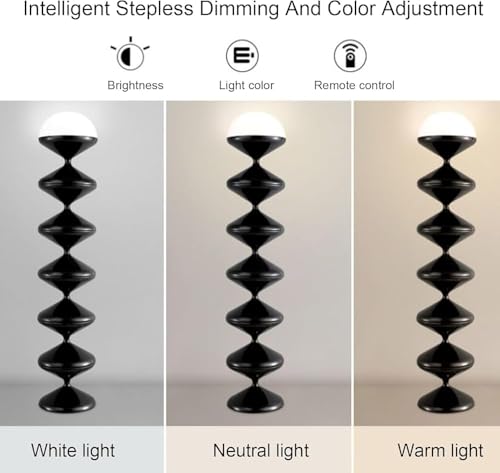 Lámpara de pie alta elegante con pantalla de cristal de cúpula y luz regulable 4