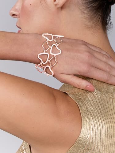 Image of Irregular Link Statement Bracelet | 18K Gold Toned High-Fashion Wristwear | Waterproof Daily Wear Old Money Style Bracelet for Her