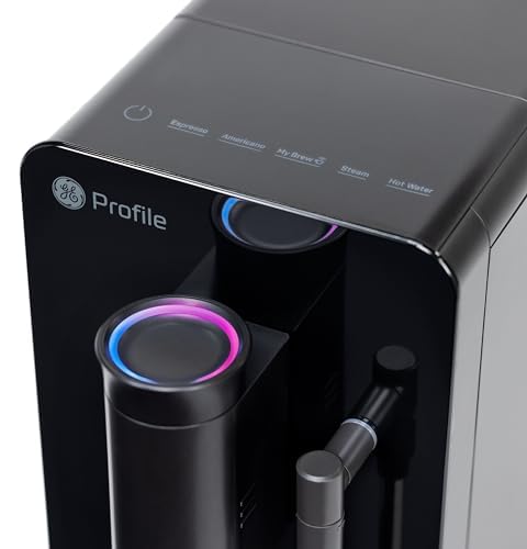 Image of Profile GE Automatic Espresso Machine + Milk Frother | Brew in 90 Seconds | 20 Bar Pump Pressure for Balanced Extraction | Five Adjustable Grind Size Levels | WiFi Connected for Customization | Black