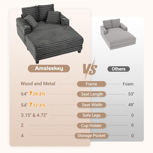 image for Amsleekey Chaise Lounge Chair Indoor, 64