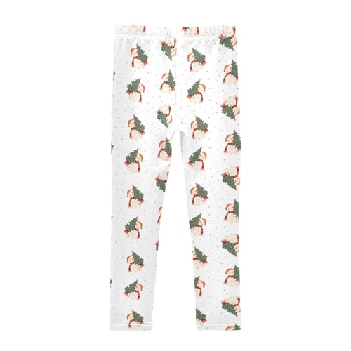 Girls Leggings Cute Snowman Carrying Christmas Tree Toddler Girls Clothes Leggings for Girls Toddler Girls Leggings 3-4T2