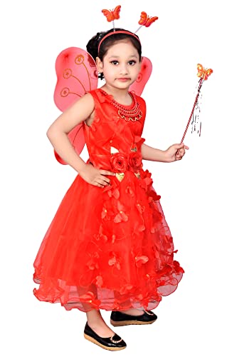 Image of Baby Girls Midi /Knee Length Festive /Wedding Dress (Colour-Red)-Article No.98