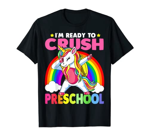 Crush Preschool Dabbing Unicorn Back to School Ragazze Regalo Maglietta