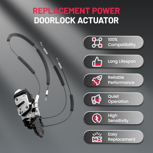 Image of SYERAL Door Latch Lock Actuator Front Right Driver Side Compatible with Nissan Juke 2011-2017 Replaces 80500-1KM1A 805001KM1A 80500-1KM0A 805001KM0A