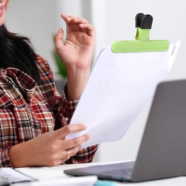 Green Clips Of 6 Pcs 2.95 Magnetic Bag Clips and 6 Pcs 3.05 Plastic Bags Clips for Food Storage, Kitchen Clips, Clips for Food Packages, Snack Clips