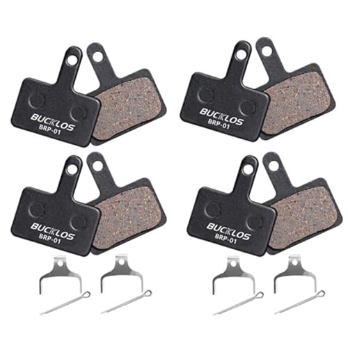 Onezebra 4 Pairs Bike Brake Pads, Brake Pads for Bicycle, Semimetal Brake Pads for Bicycle, Mountain Ebike Replacement