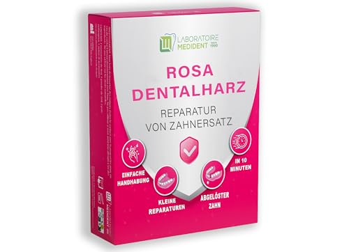 ROSA DENTALHARZ - RESINE DENTAIRE ROSE :Die perfekte Lösung für schnelle zuverlässige Zahnprothesen-Reparaturen! Reparieren Sie gebrochene Prothesen oder gelöste Zähne mühelos selbst