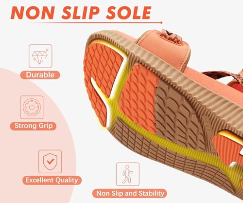 Image of KuaiLu Womens Orthopedic Walking Sandals with Arch Support Recovery Cushion